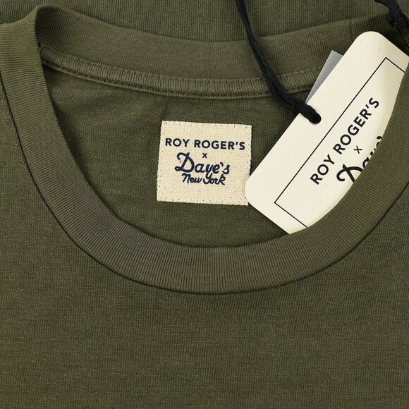 ROY ROGERS x DAVE'S Army Green Graphic Short Sleeve Crew T Shirt LARGE NWT - Picture 4 of 4